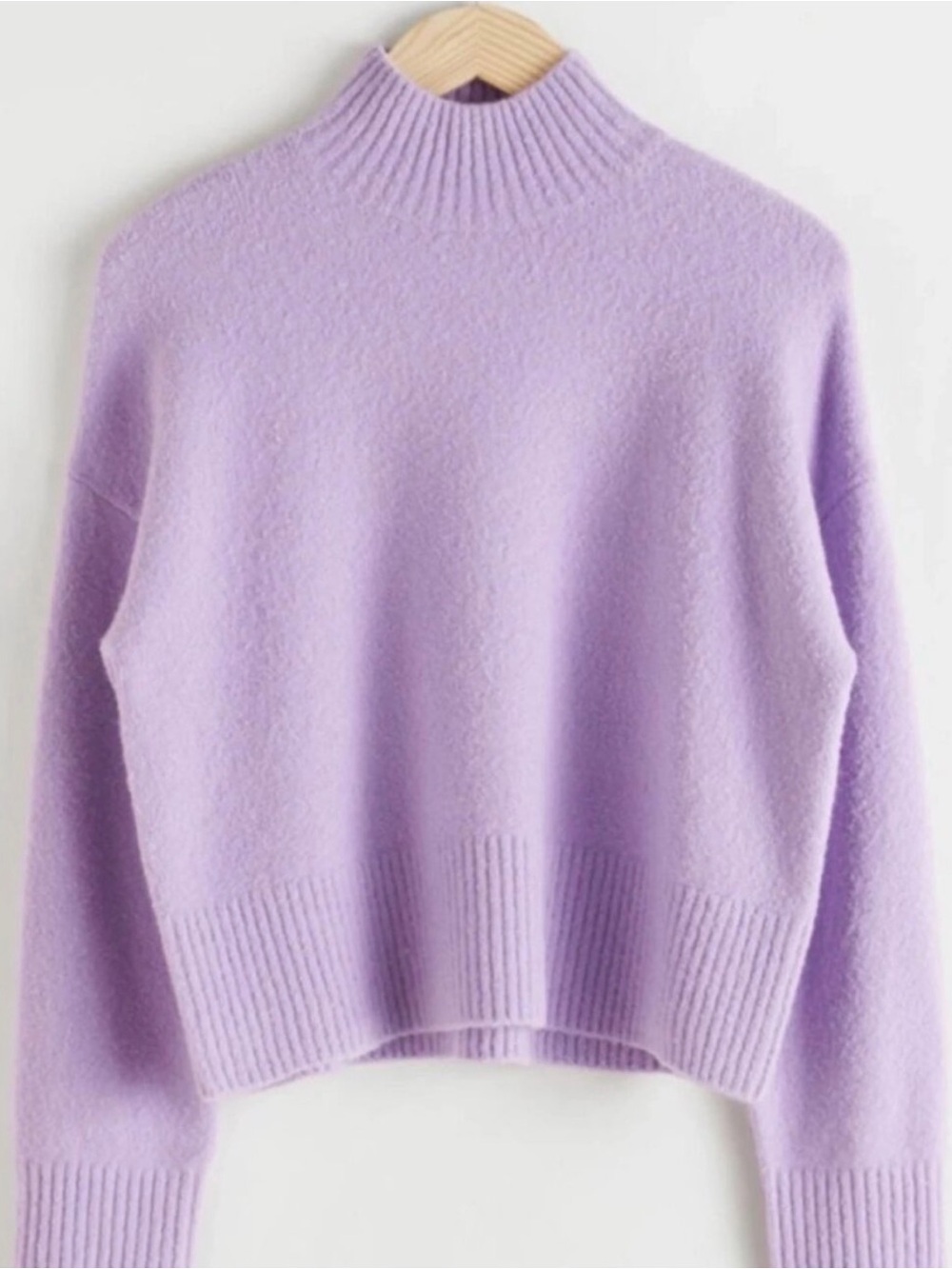 & Other Stories Lilac Mock Neck Wool Blend Sweater